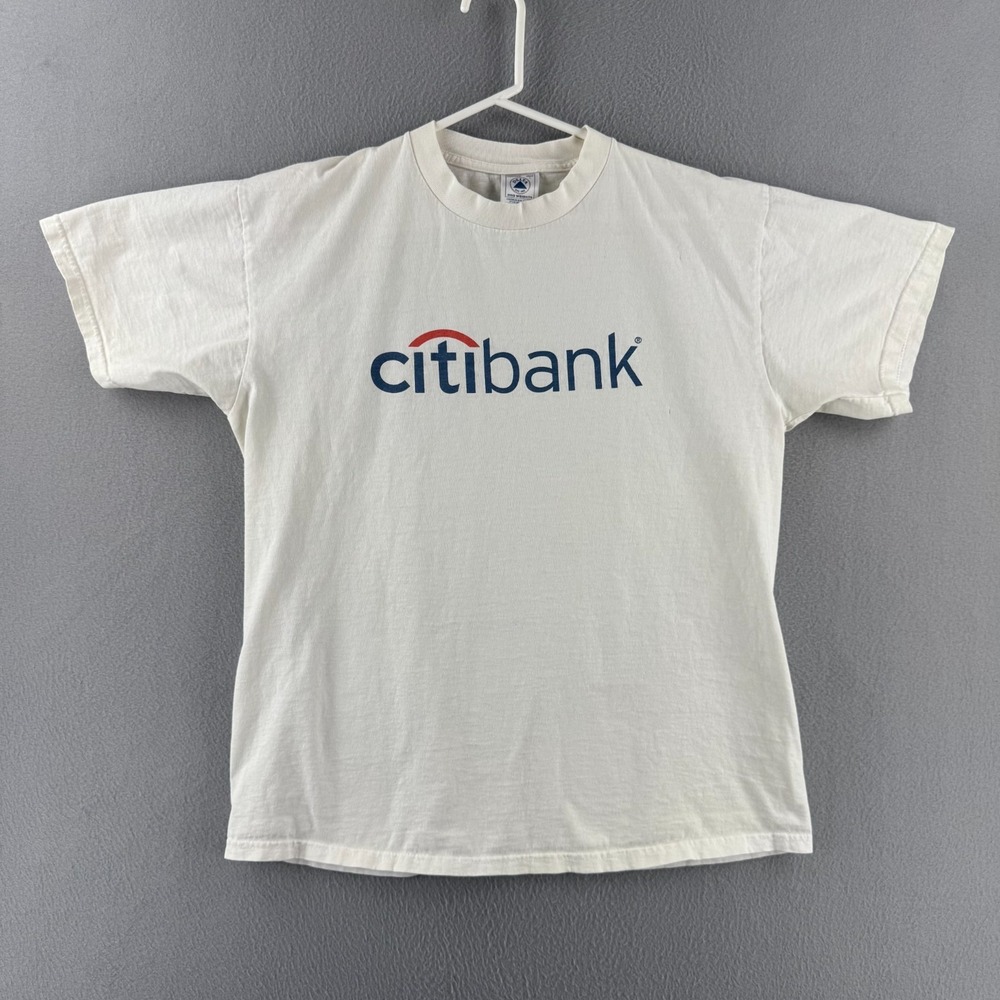 Vintage 90s Citi Bank Shirt Mens Large Delta Pro Weight Saving Babies